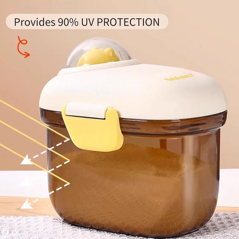 Bebamour Baby Formula Dispenser Container Portable Formula Dispenser Container with Scoop, Carry Handle and Date Maker for Travel Outdoor for Baby Infant,500ML (Coffee) - Image 5